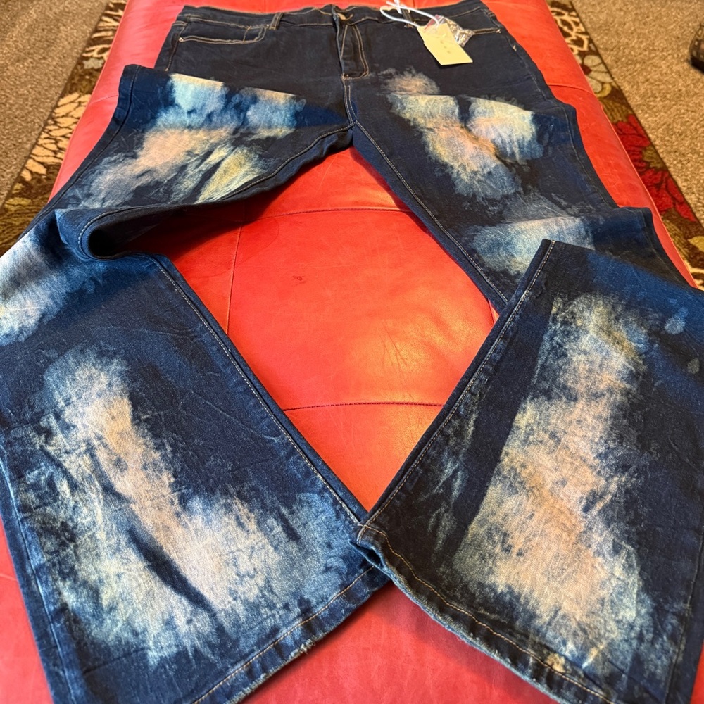 MNML Stylish Blue Acid Wash Jeans size 40